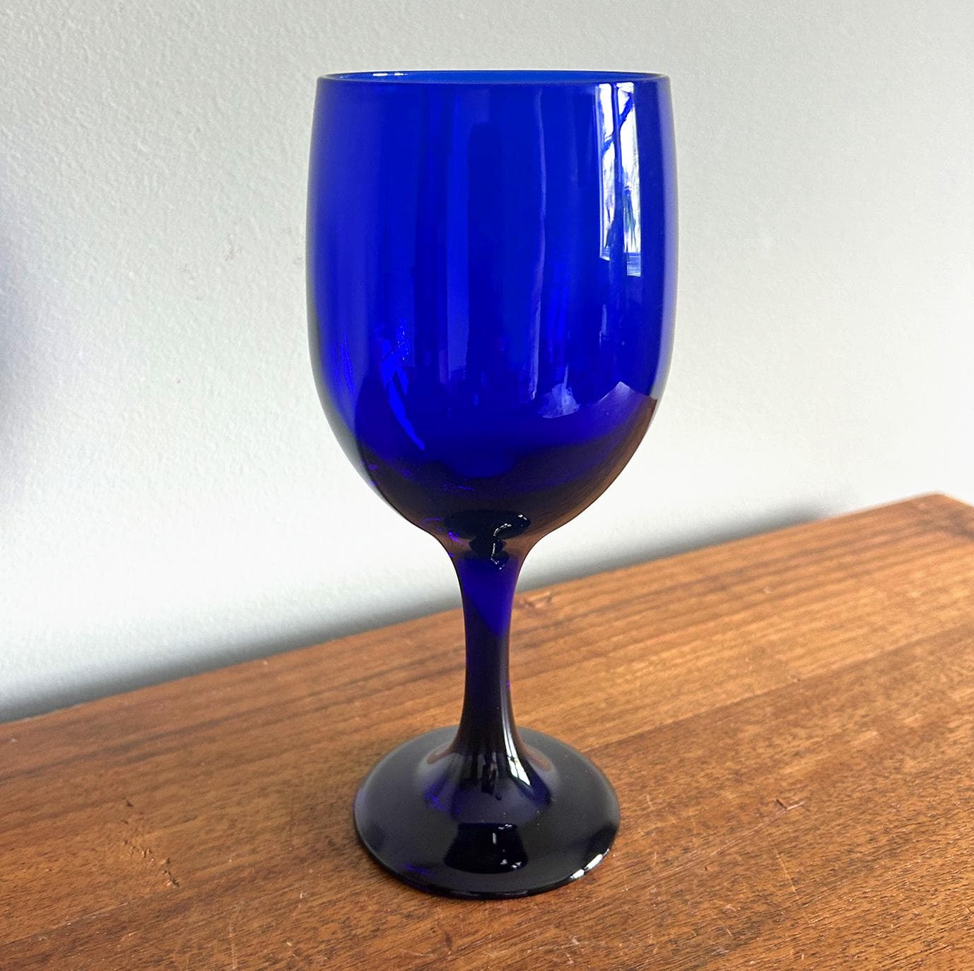 Vintage Libbey Cobalt Blue Glass Goblet - image 3