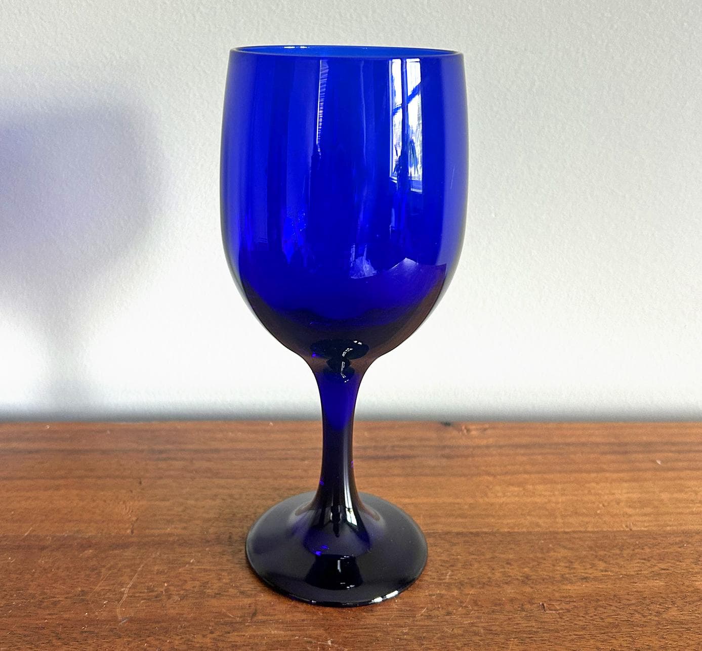 Vintage Libbey Cobalt Blue Glass Goblet