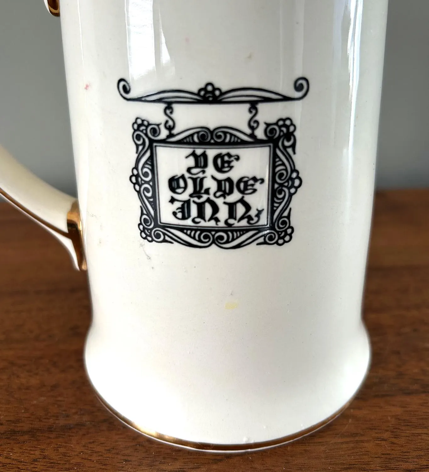 Vintage Souvenir Mug Black Horse Ye Olde Inn Sadler England - image 5