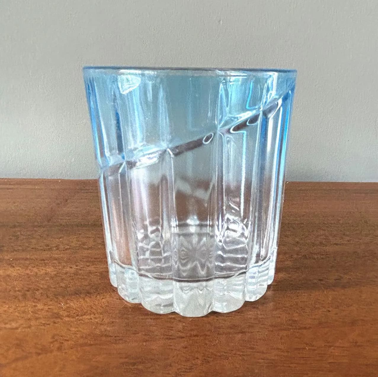 Vintage Pair of Mikasa Arctic Lights Blue Double Old Fashioned Tumblers - image 4
