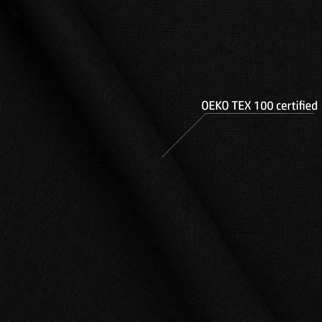 Matte Black Abaya Dress – Hidden Shoulder Fastening – Slim Neck Linen Maxi Dress – Elegant Kaftan - image 5