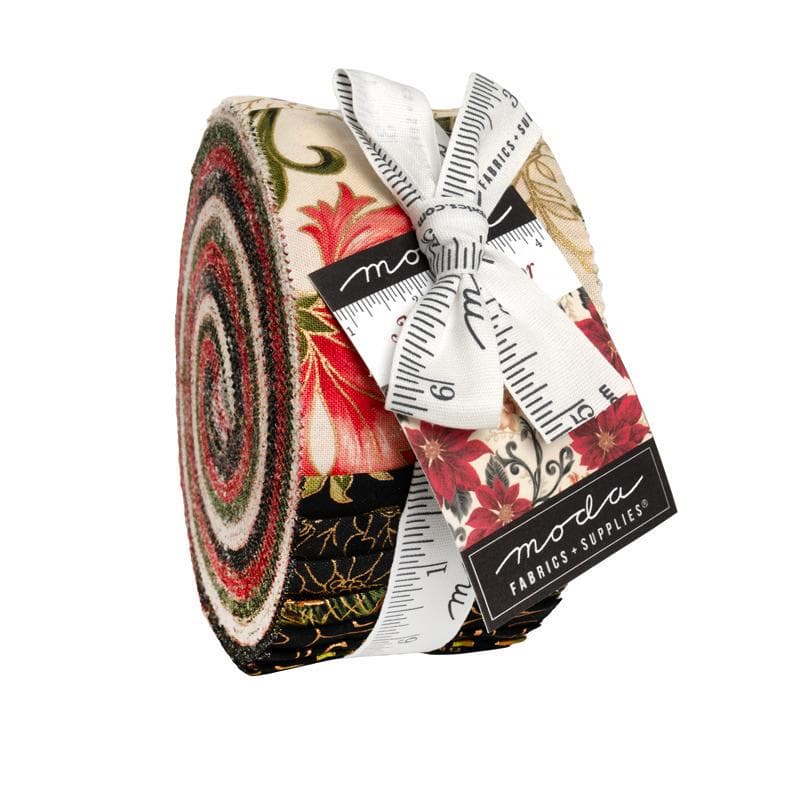 Merry Manor Metallic 2025 Jelly Roll 40 Pieces by Moda Designers Moda Fabrics 33860JRM