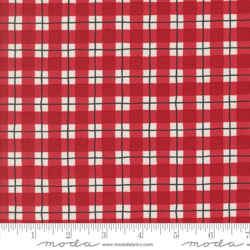 Winter Friends Plaid Berry Red by Deb Strain for Moda Fabrics 56137 17 Sold in HALF yard increments