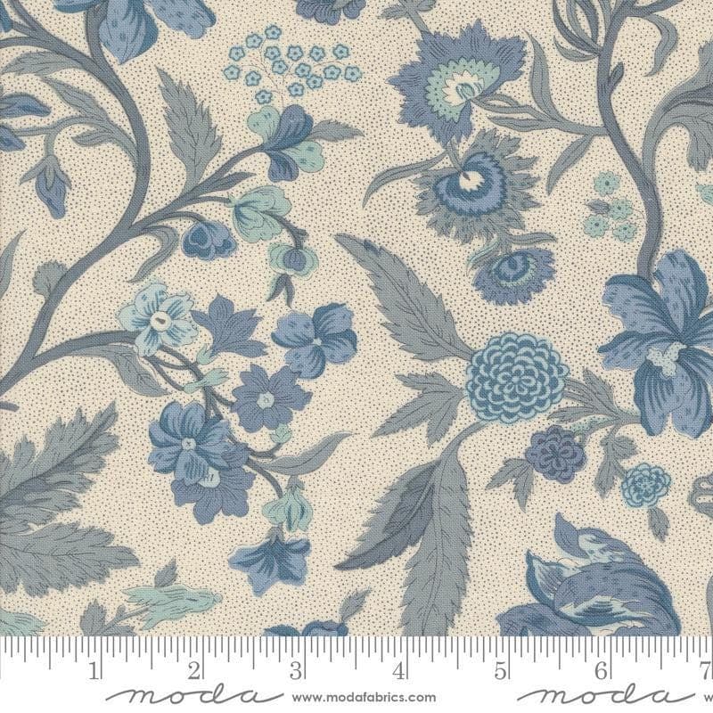 Sacre Bleu Parterre Florals Pearl French Blue by French General for Moda Fabrics 13970 13 Sold in HALF yard increments