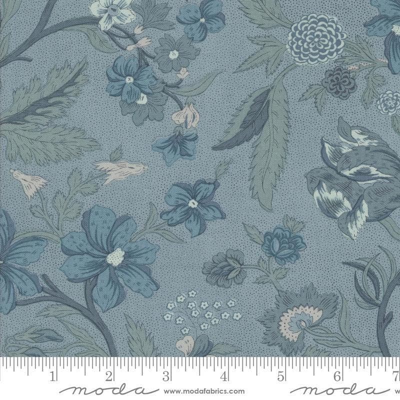 Sacre Bleu Parterre Florals French Blue by French General for Moda Fabrics 13970 16 Sold in HALF yard increments