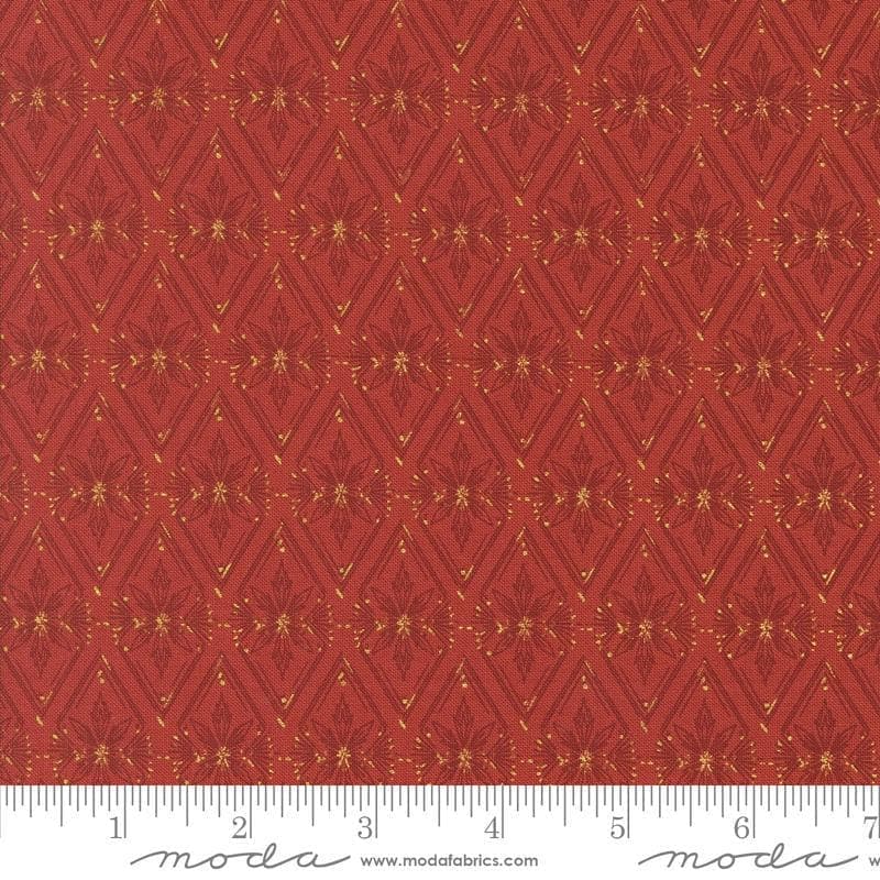 Old World Yuletide Twinkle Tradition Poinsettia Metallic by Fancy That Design House for Moda Fabrics 45626 18M Sold in HALF yard increments