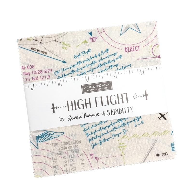 High Flight Charm Pack 42 Pieces by Sarah Thomas of Sariditty for Moda Fabrics 45060PP