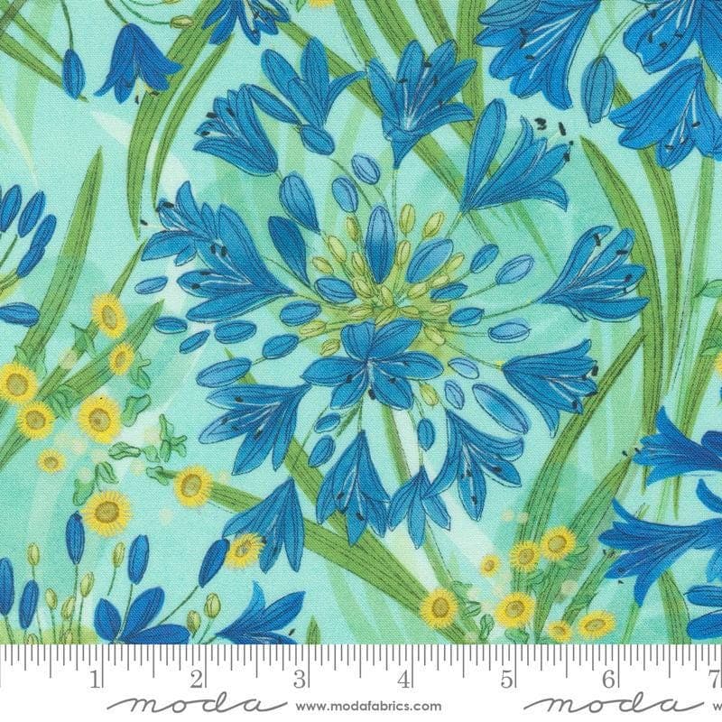 Serena Shores Agapanthus Aqua by Robin Pickens for Moda Fabrics 48770 19 Sold in HALF yard increments