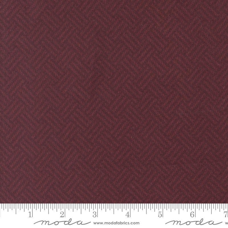 Prairie Gatherings Flannel Basket Weave Merlot by Primitive Gatherings for Moda Fabrics 49312 19F Fabric sold in HALF YARD increments