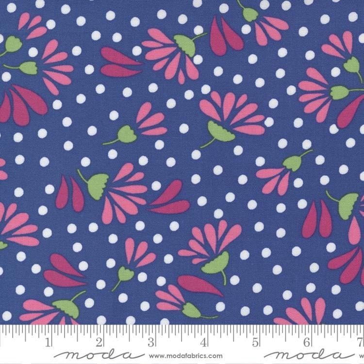 Picnic Pop Wild Flowerberry Royal Blue by Me & My Sister Designs for Moda Fabrics 22431 13 Sold in HALF yard increments