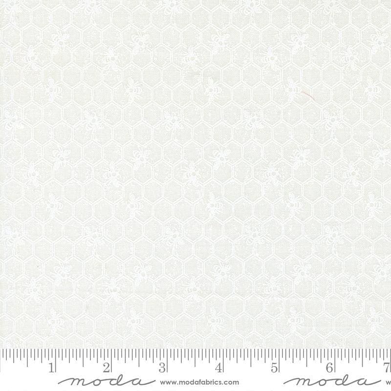 Wild Honey Honeycomb Daisy White by Lella Boutique for Moda fabrics 5253 21 Sold in HALF yard increments