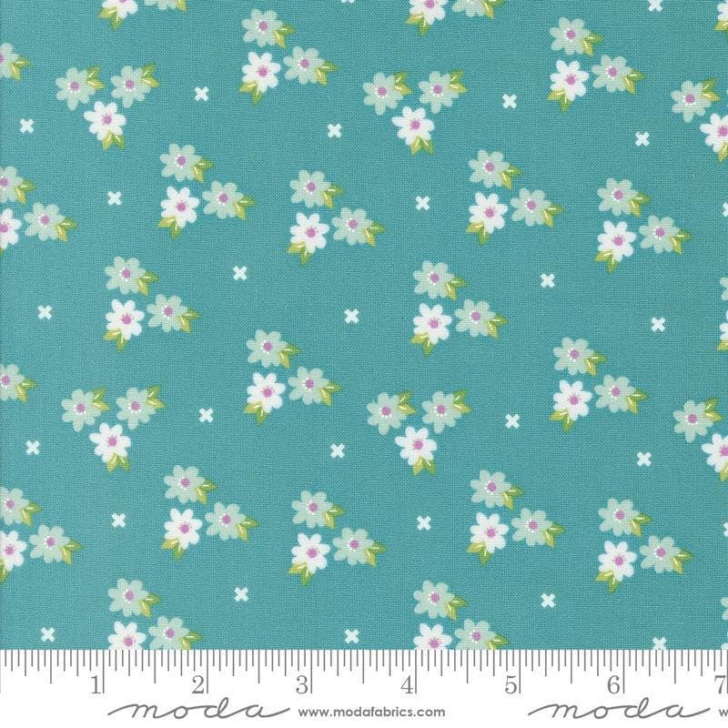 Laguna Sunrise Morning Glory Teal by Sherri and Chelsi for Moda Fabrics 37682 18 Fabric is sold in HALF Yard increments