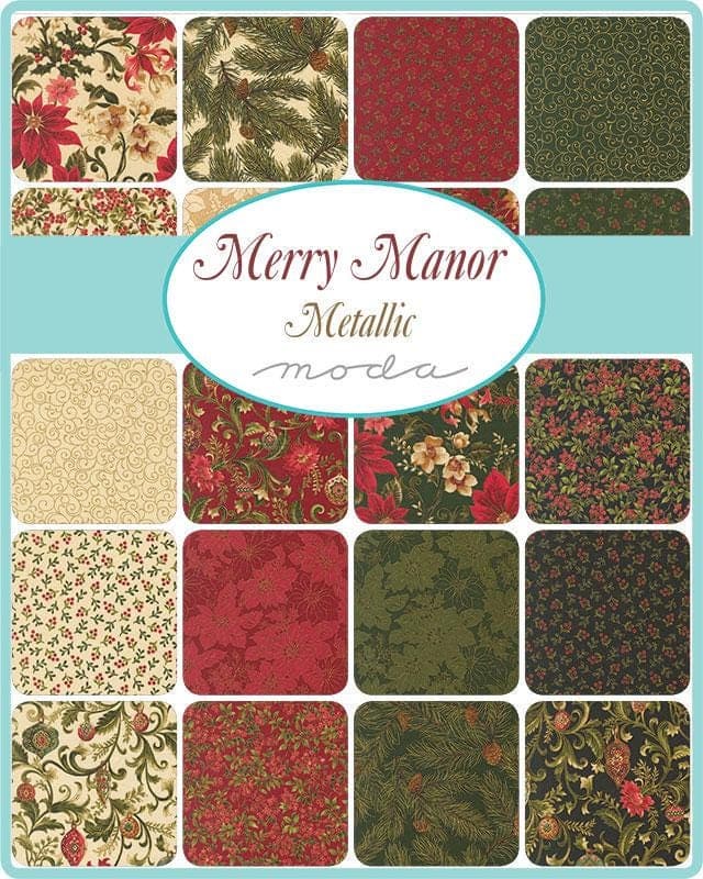 Merry Manor Metallic 2025 Jelly Roll 40 Pieces by Moda Designers Moda Fabrics 33860JRM - image 3