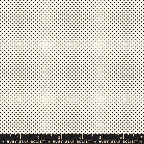 Mini Dot Black on Natural (Mystic Fable, Catnap) by Alexia Abegg for Ruby Star Society RS4102 20 Sold in HALF Yard increments