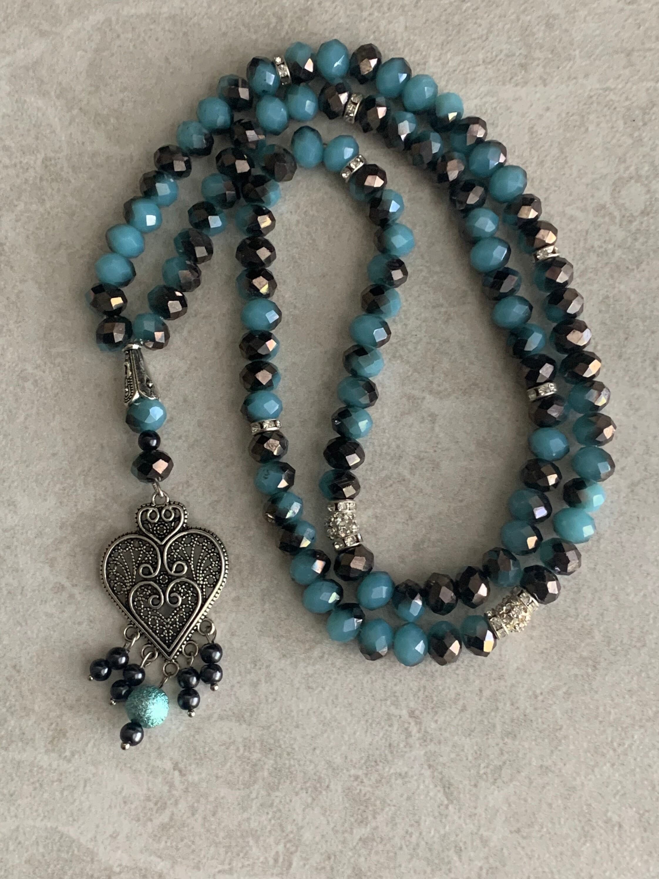 99 Antique silver blue Tasbih - image 5