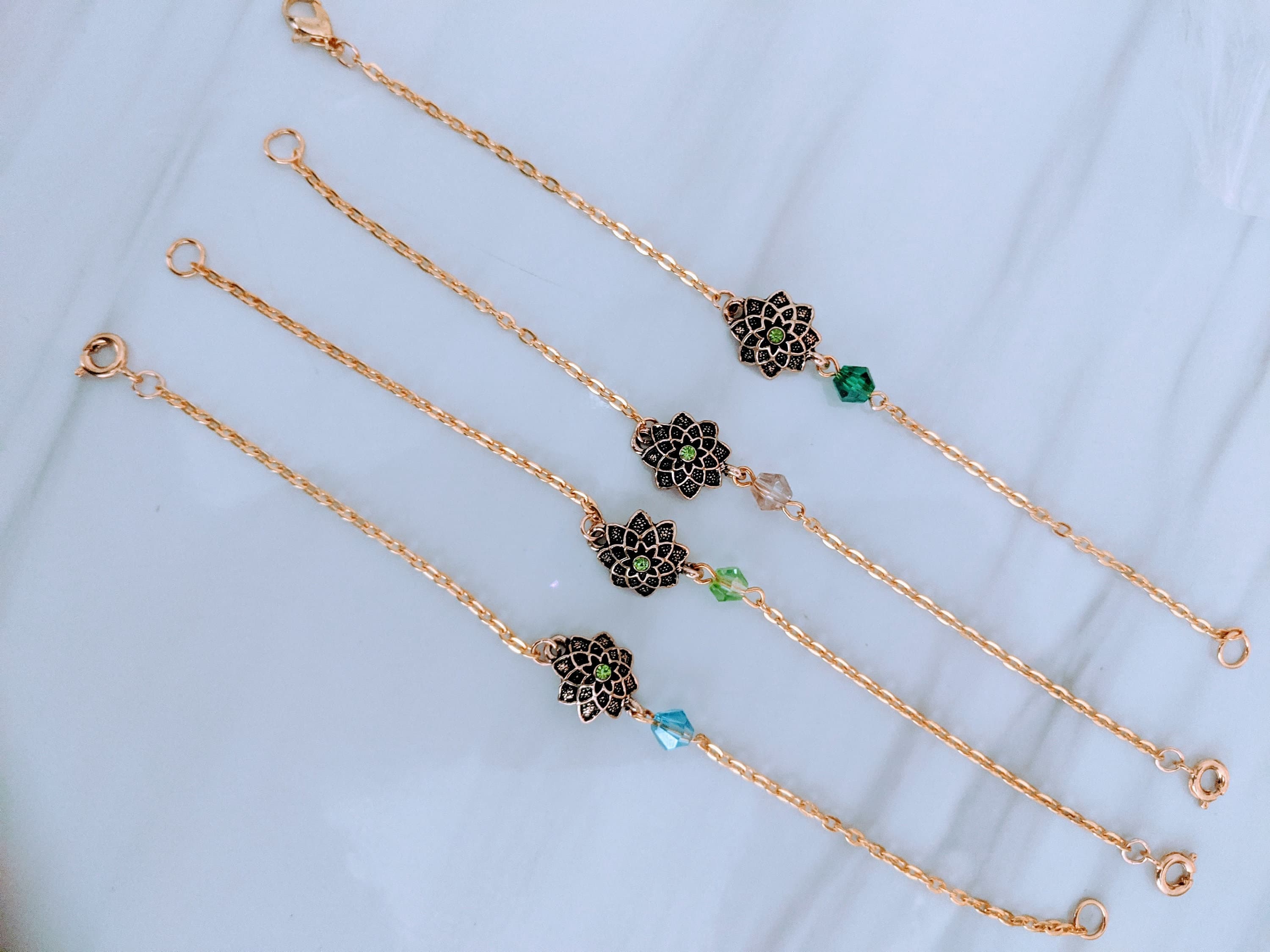 Crystal Anklet and Bracelet