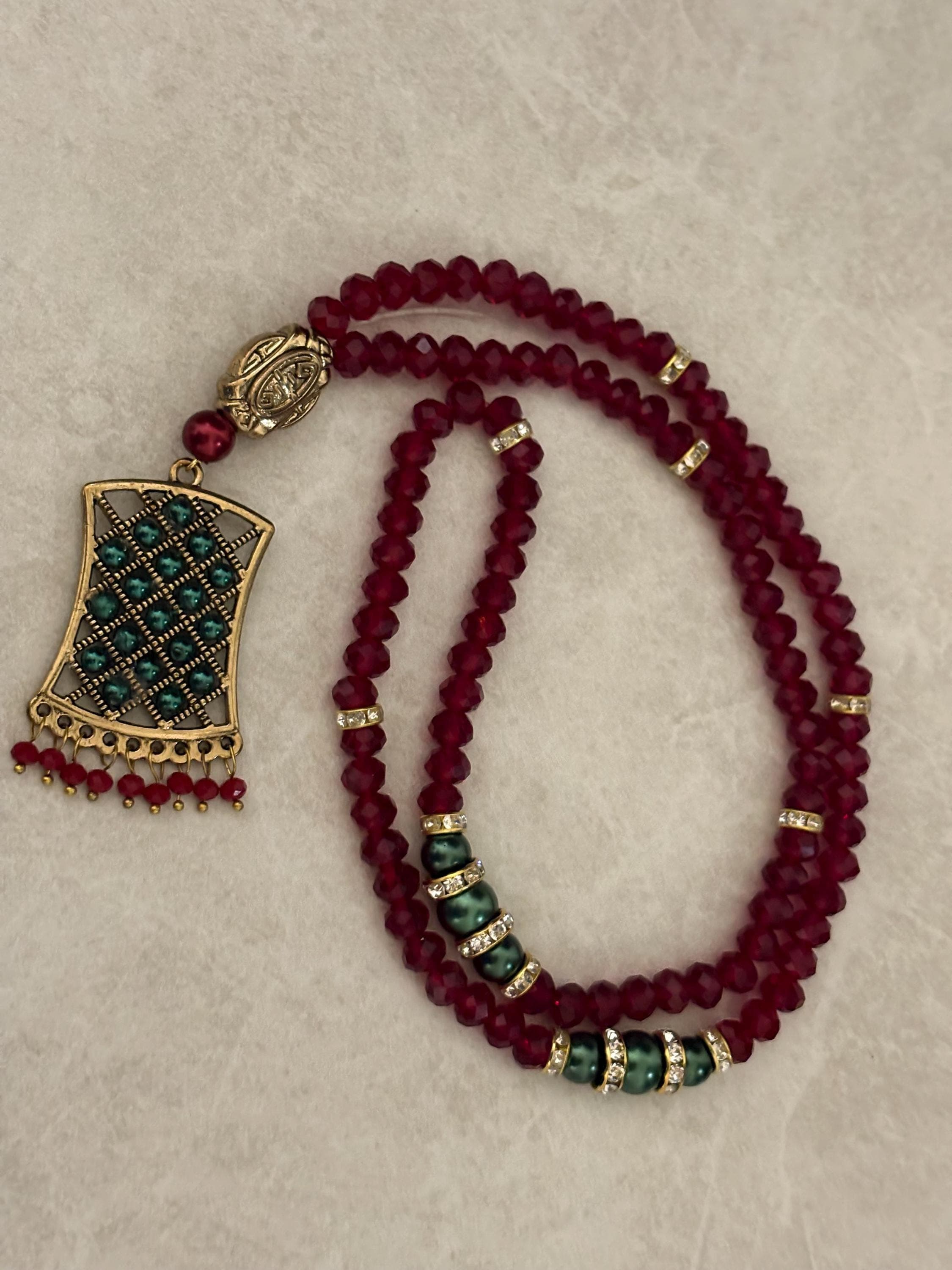 99 Crystal with pearl accent Tasbeeh - image 4