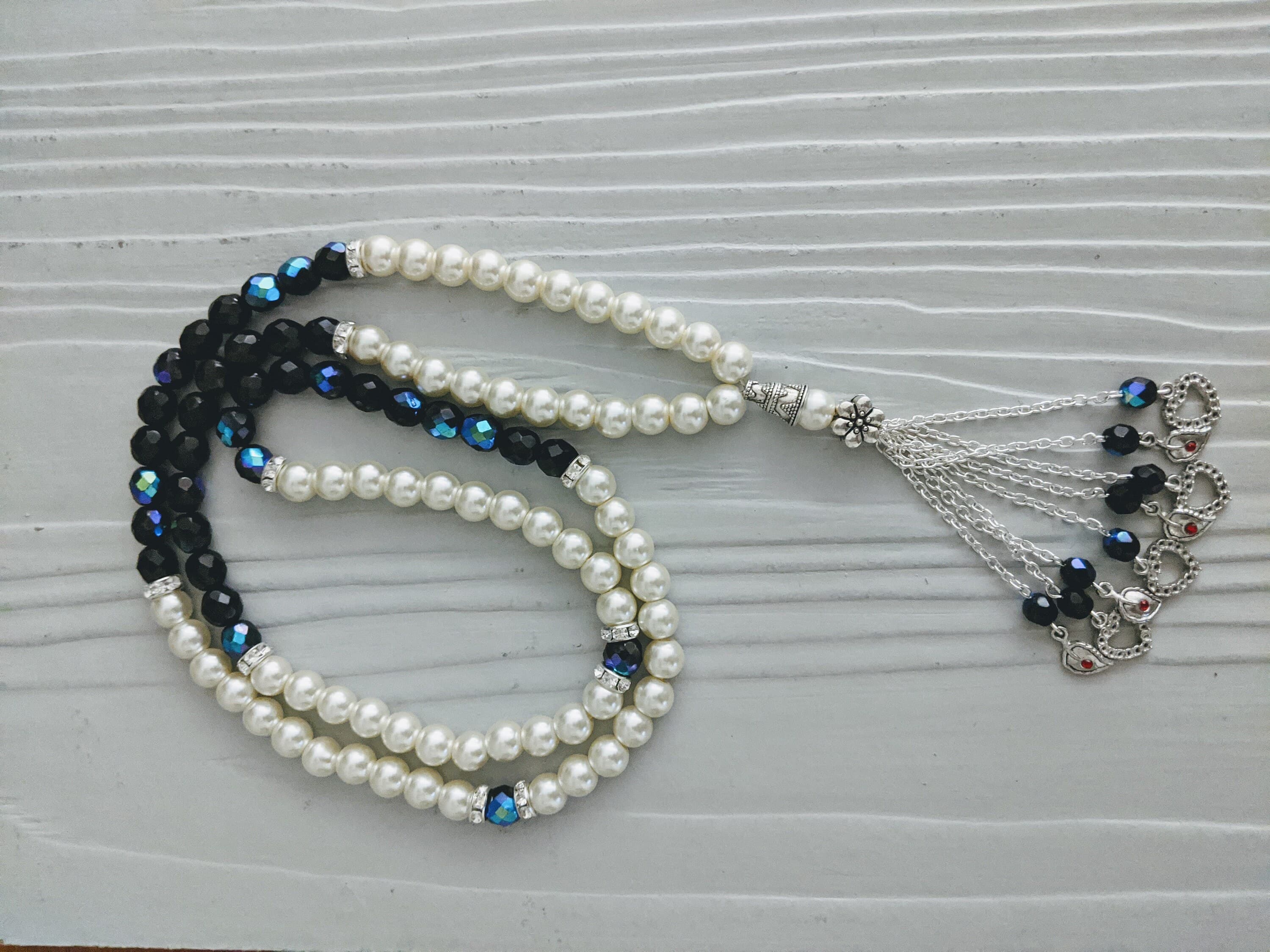 99 Crystal and pearl Tasbih - image 4
