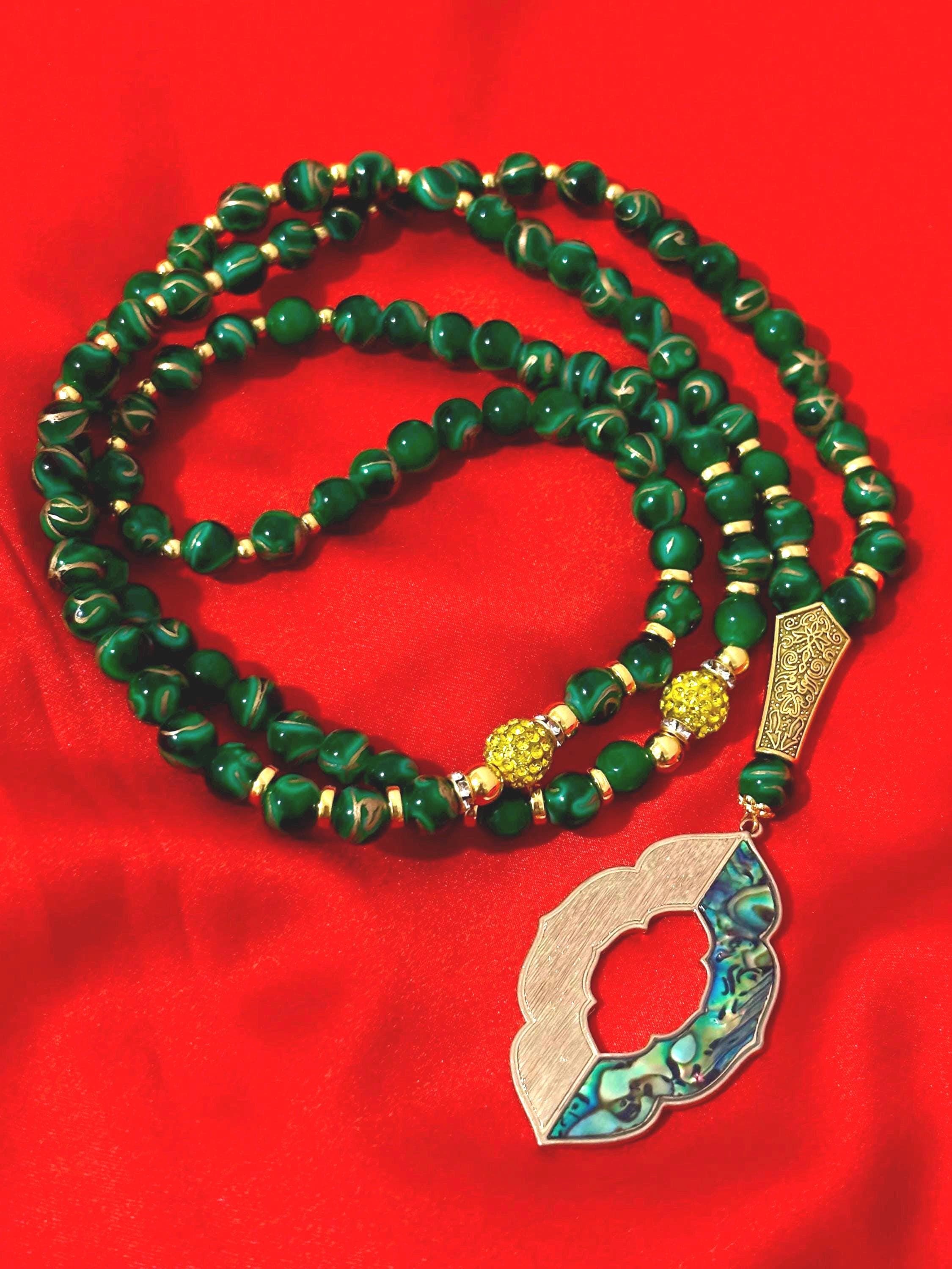 99 Green Crystal Tasbih - image 4