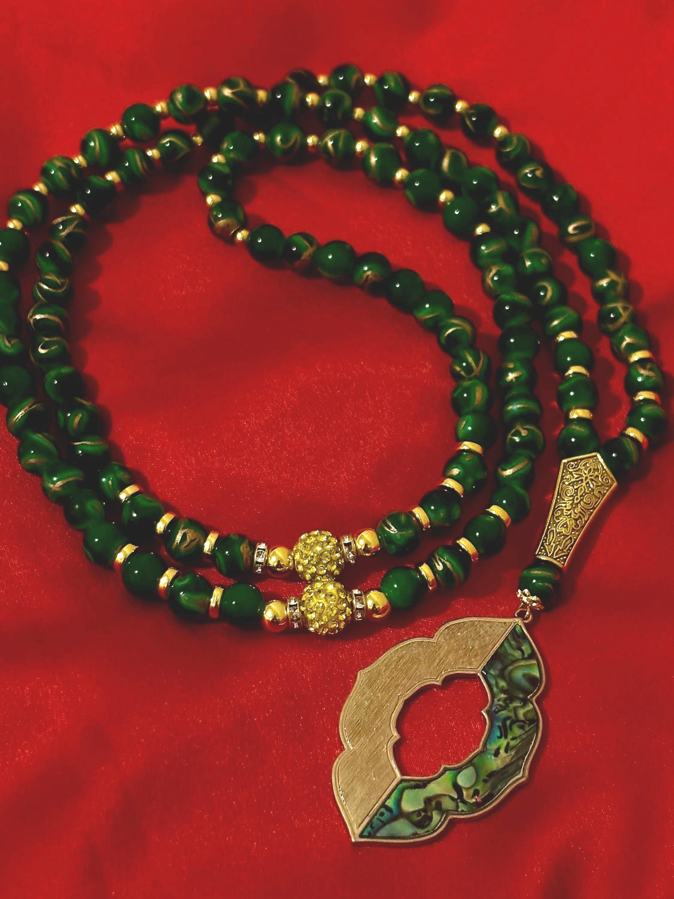99 Green Crystal Tasbih - image 3