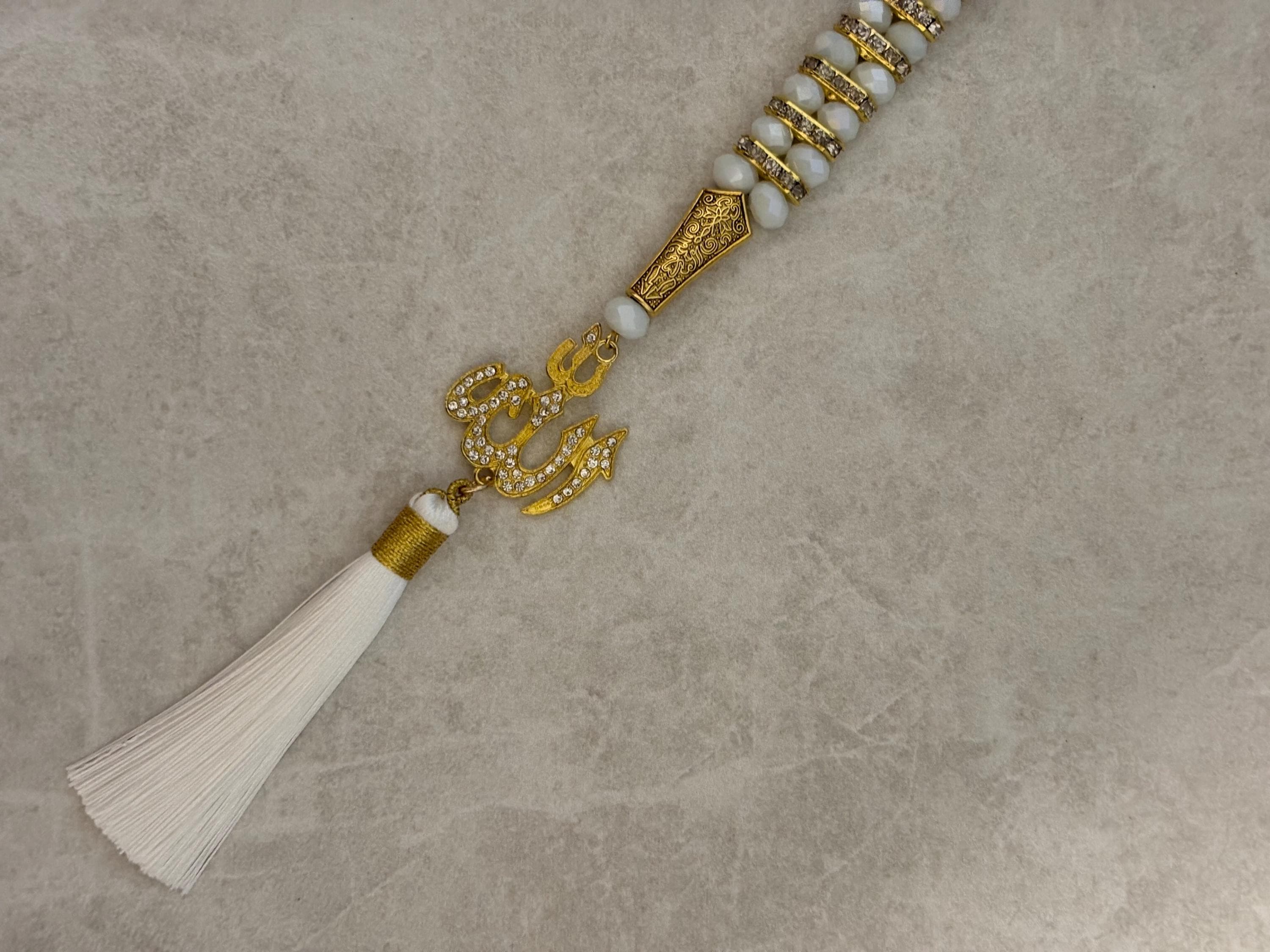Crystal Car Hanger with Allah Charm and Tassel - image 3