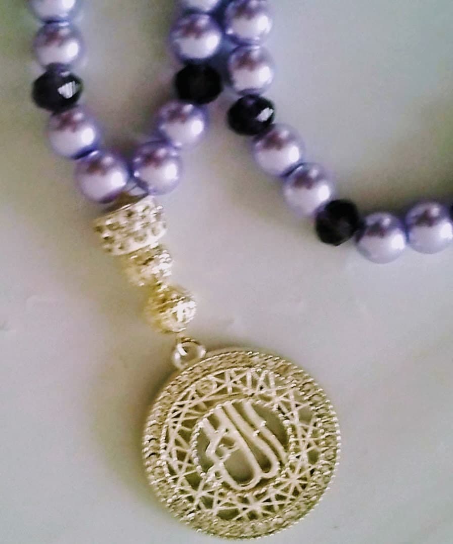 99 Pearl & Crystal Purple Tasbeeh - image 4