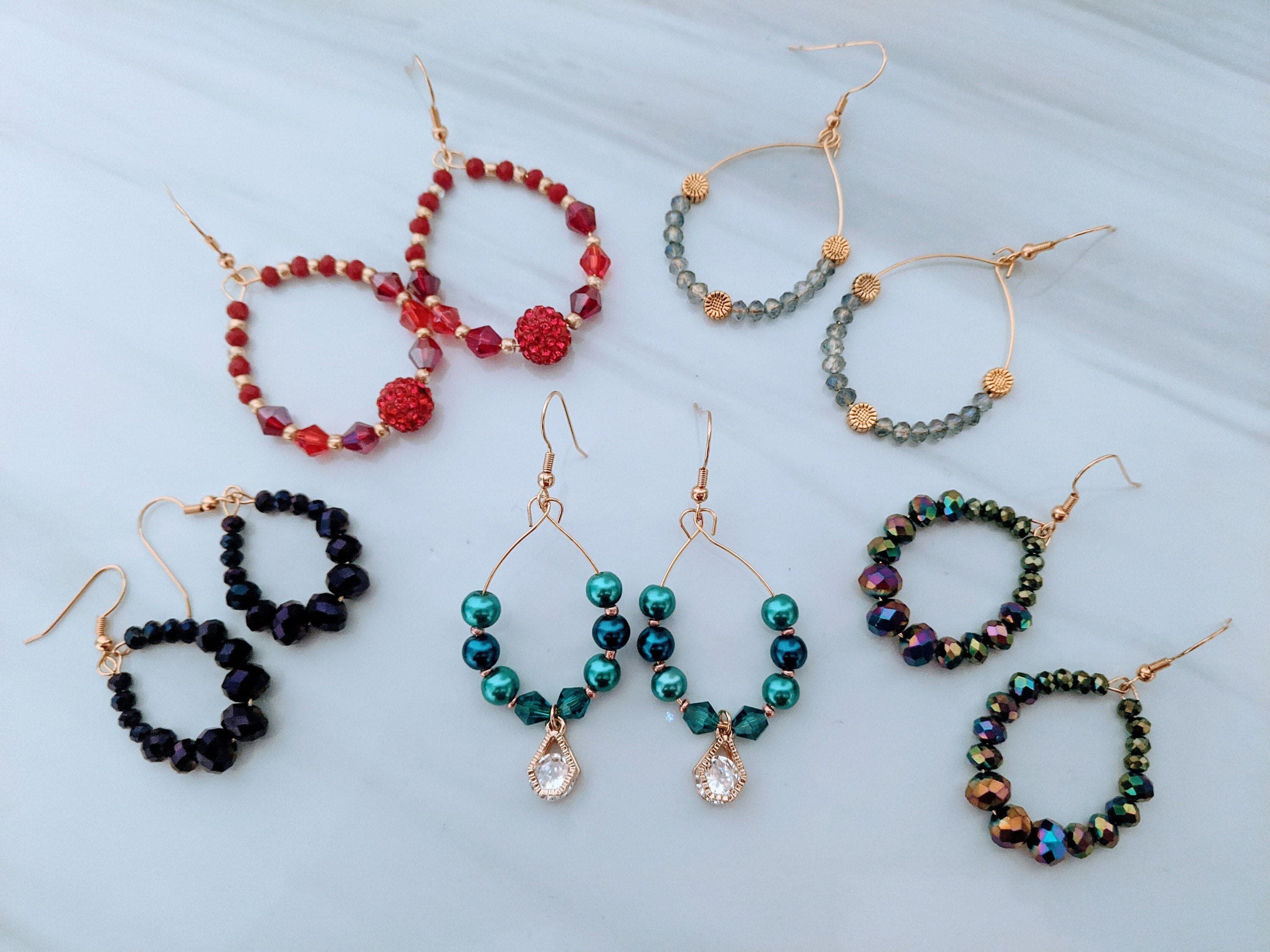 Crystal Oval Earrings: Lightweight Beaded Design