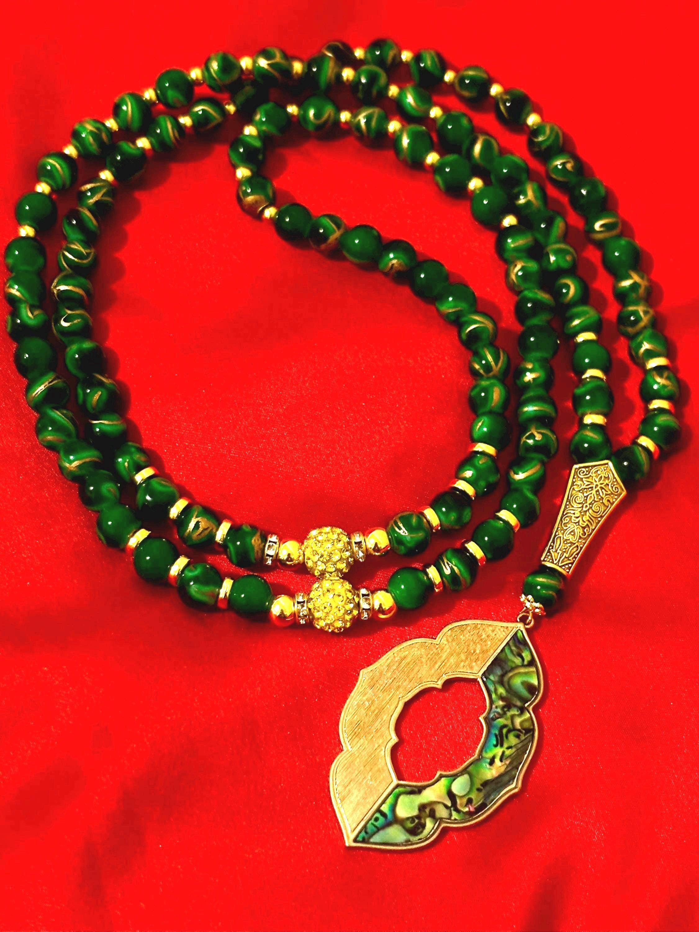 99 Green Crystal Tasbih