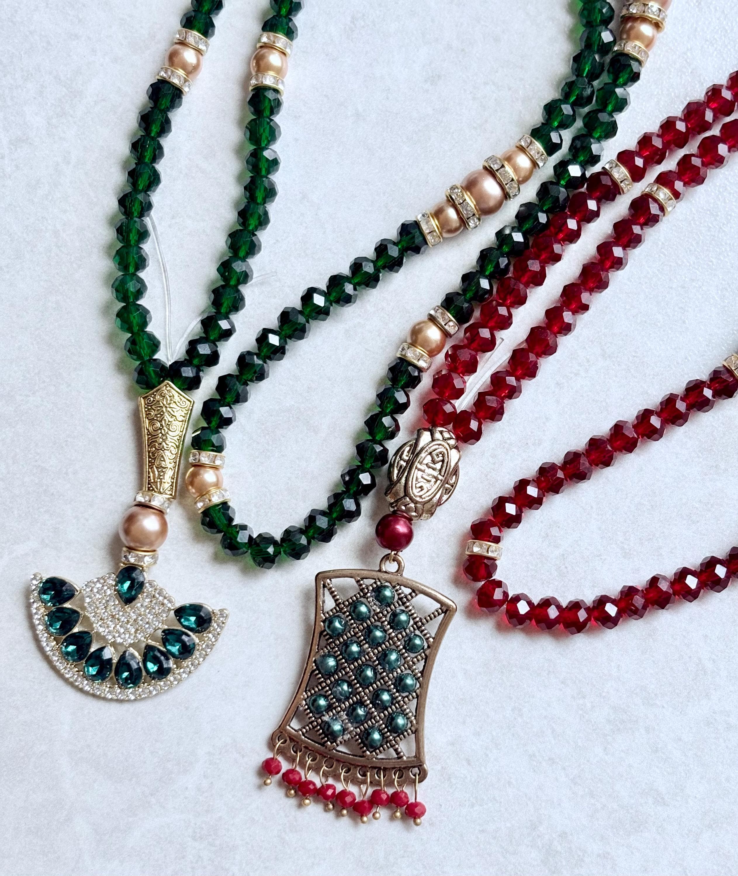 99 Crystal with pearl accent Tasbeeh - image 5