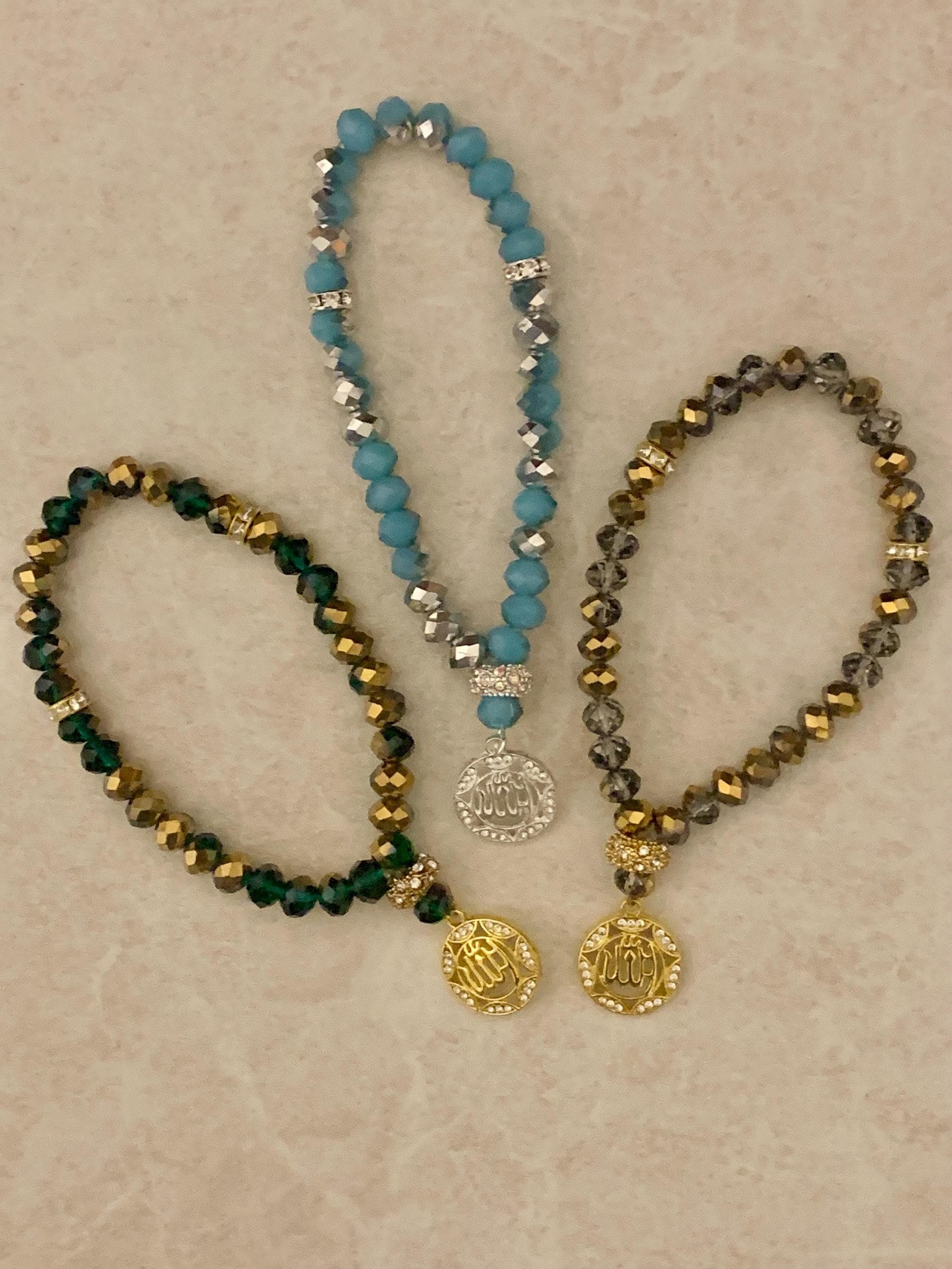 33 Two tone crystal Allah Tasbih bracelets - image 4