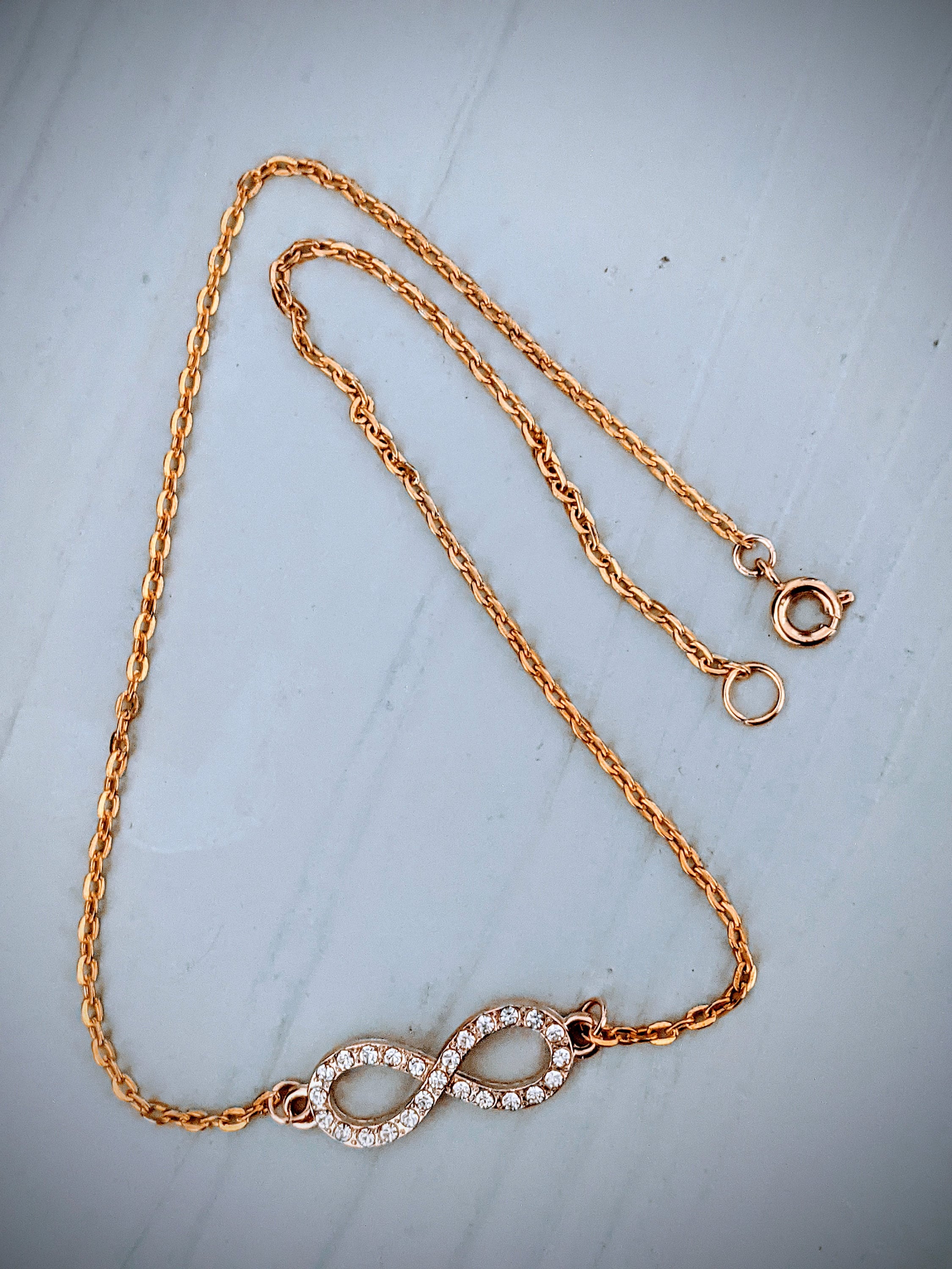 Rhinestone Infinity Necklace: Golden Chain - image 3