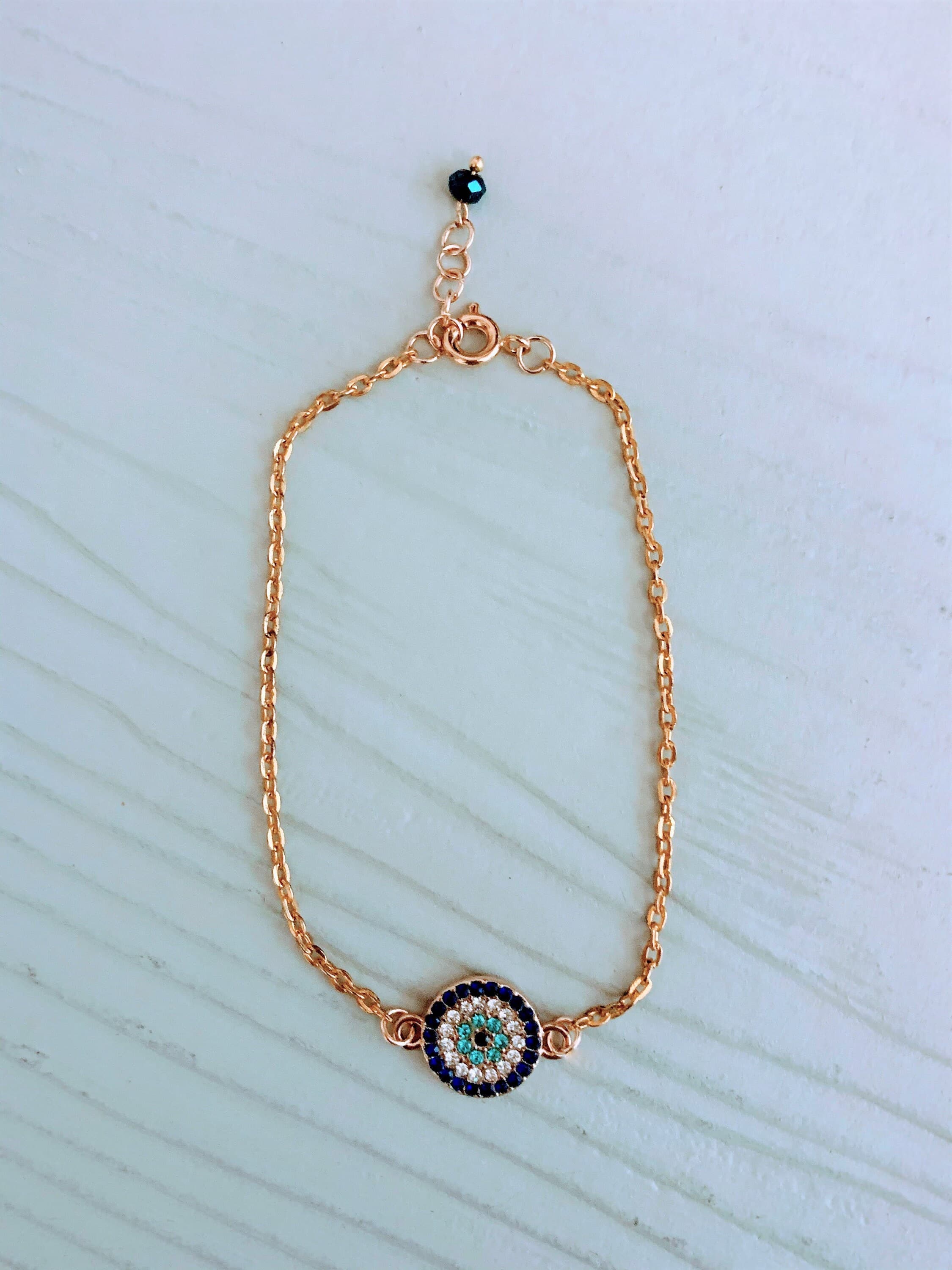Blue Eye Rhinestone Anklets - image 3