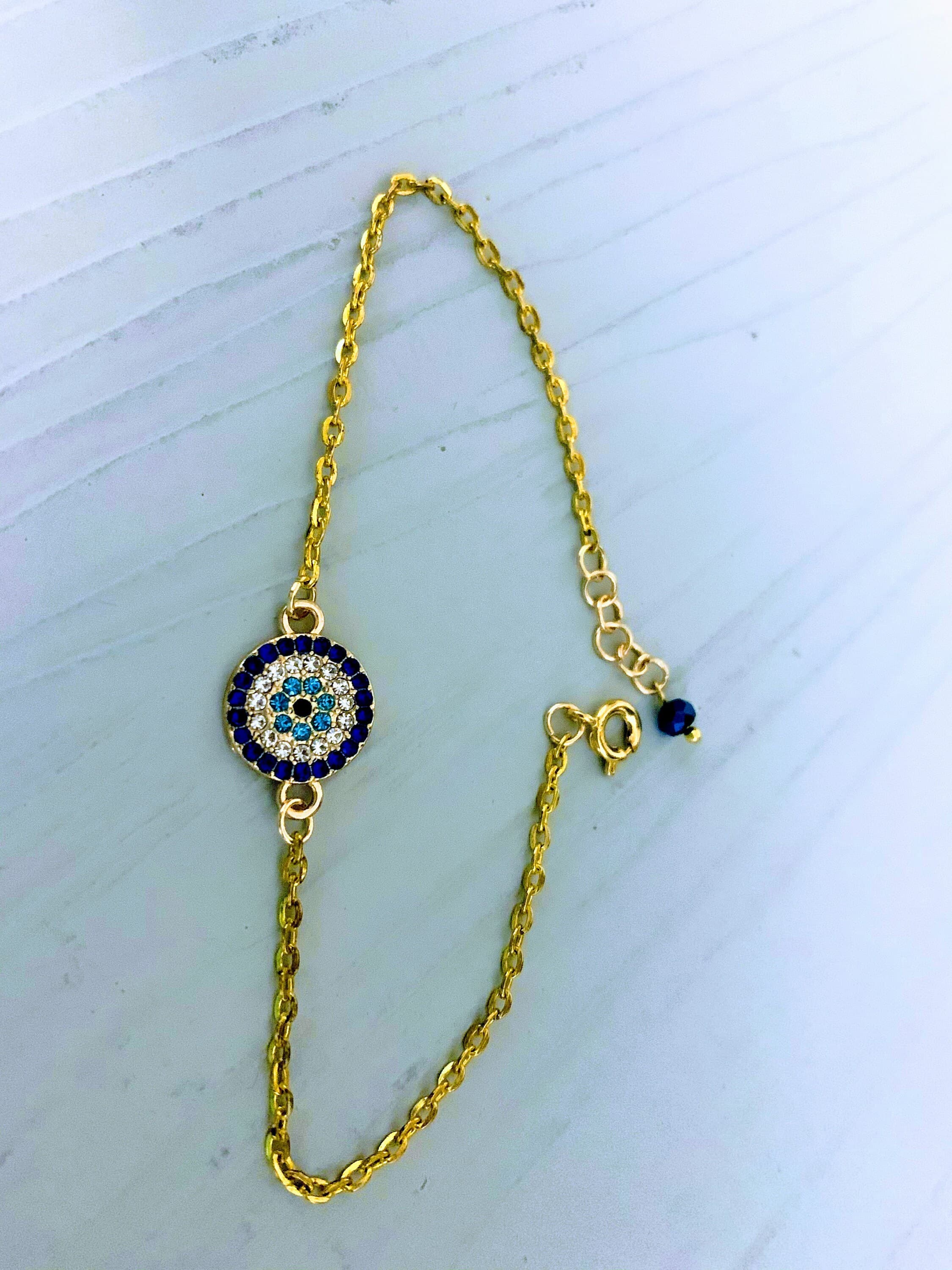Blue Eye Rhinestone Anklets - image 4