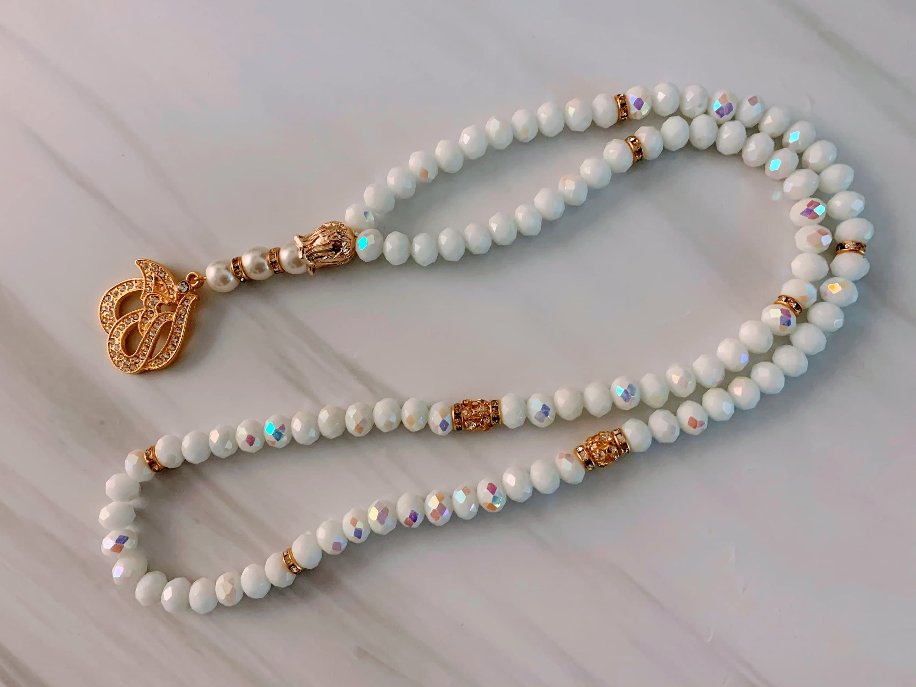 99 Snow white crystal Tasbih