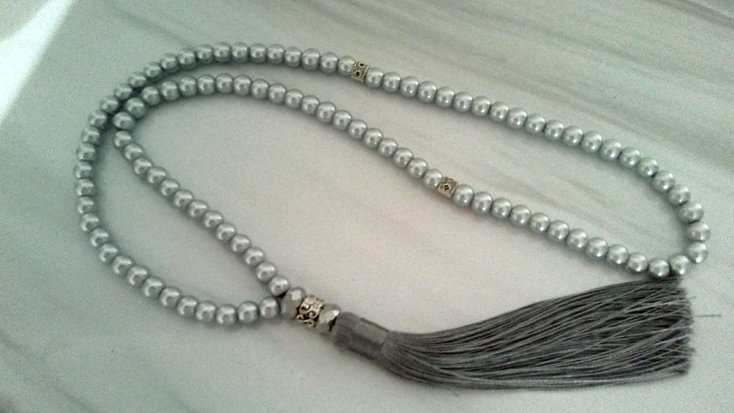 99 Light Grey Pearl Tasbih