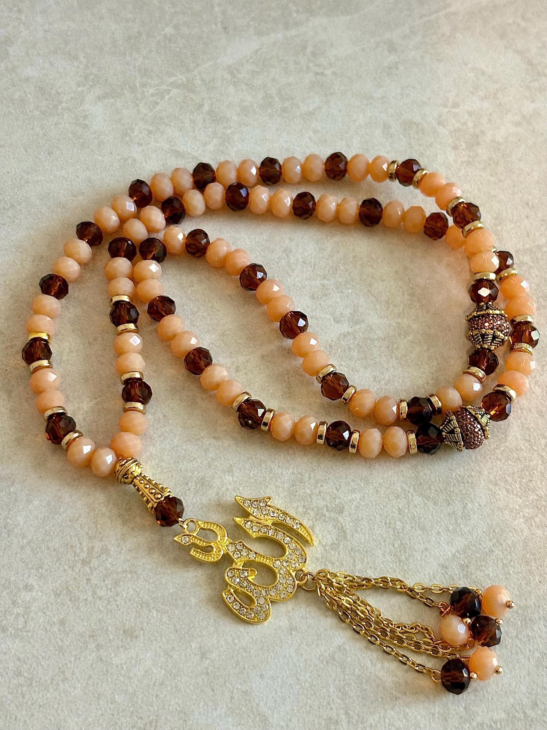 99 Beige brown Crystal Tasbih - image 3