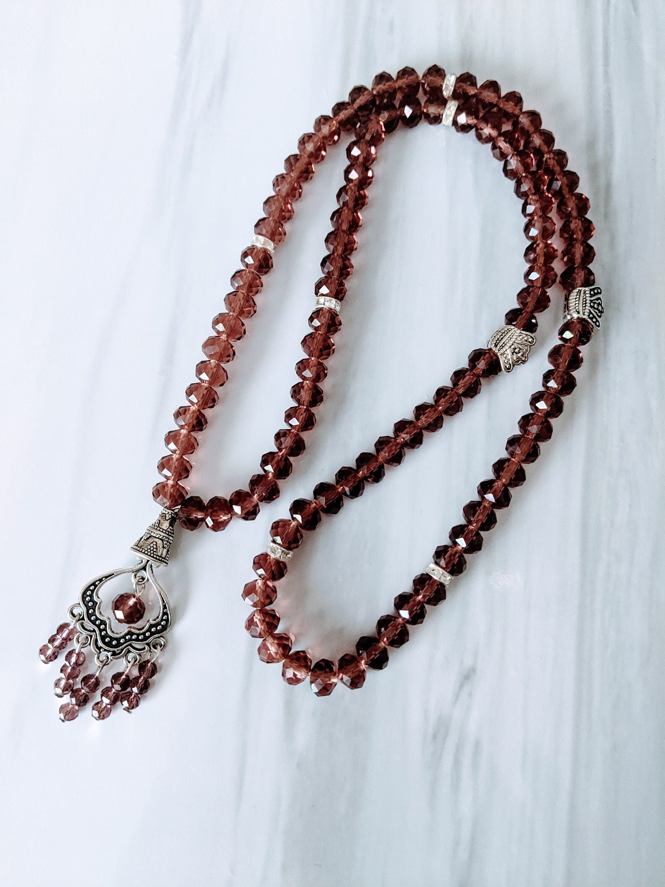 99 Burgundy Crystal Tasbih
