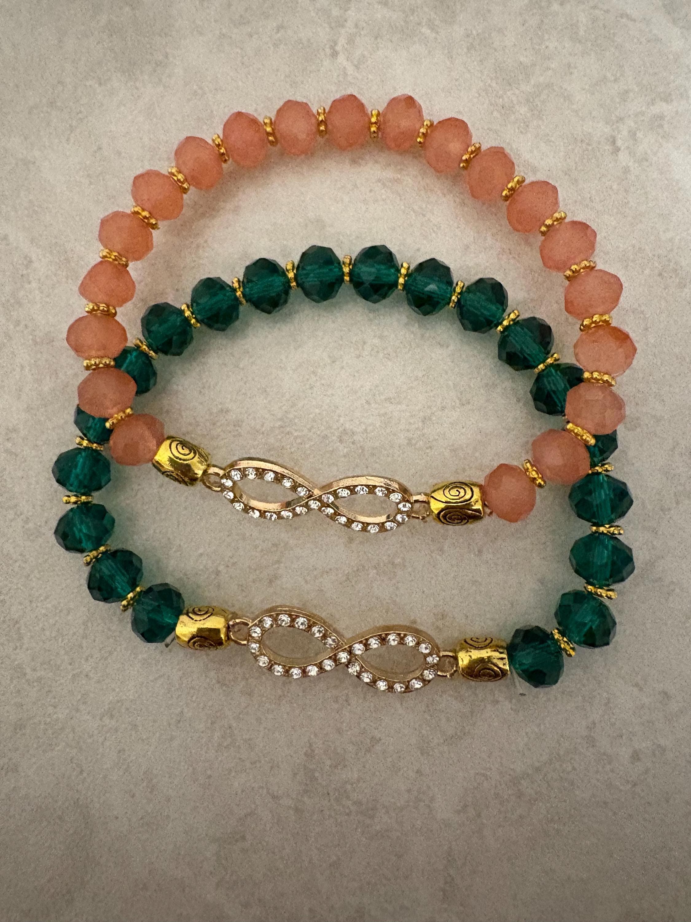 Crystal Infinity Bracelet: Allah Charm, Custom Size