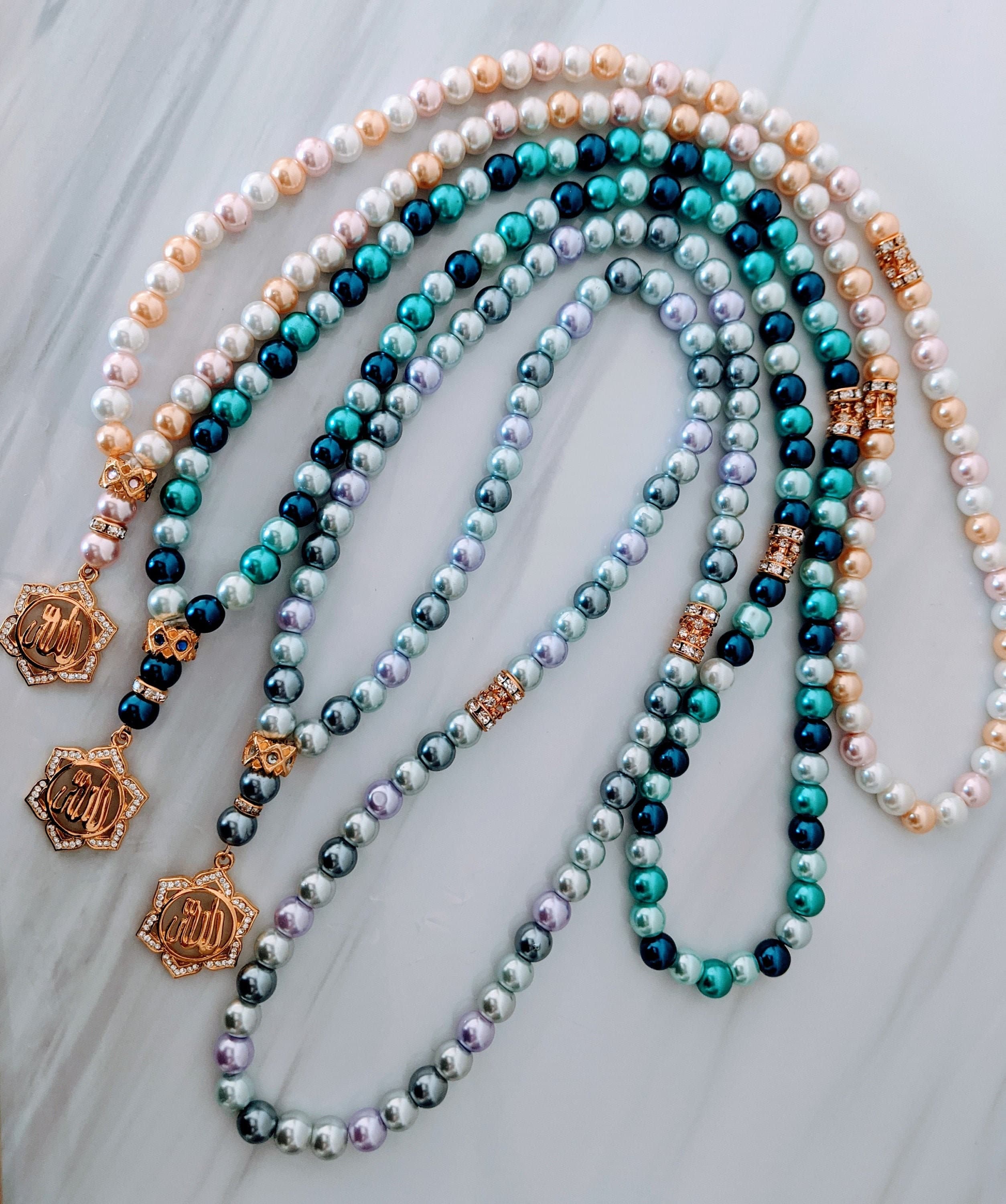 99 Multi color pearl Tasbihs