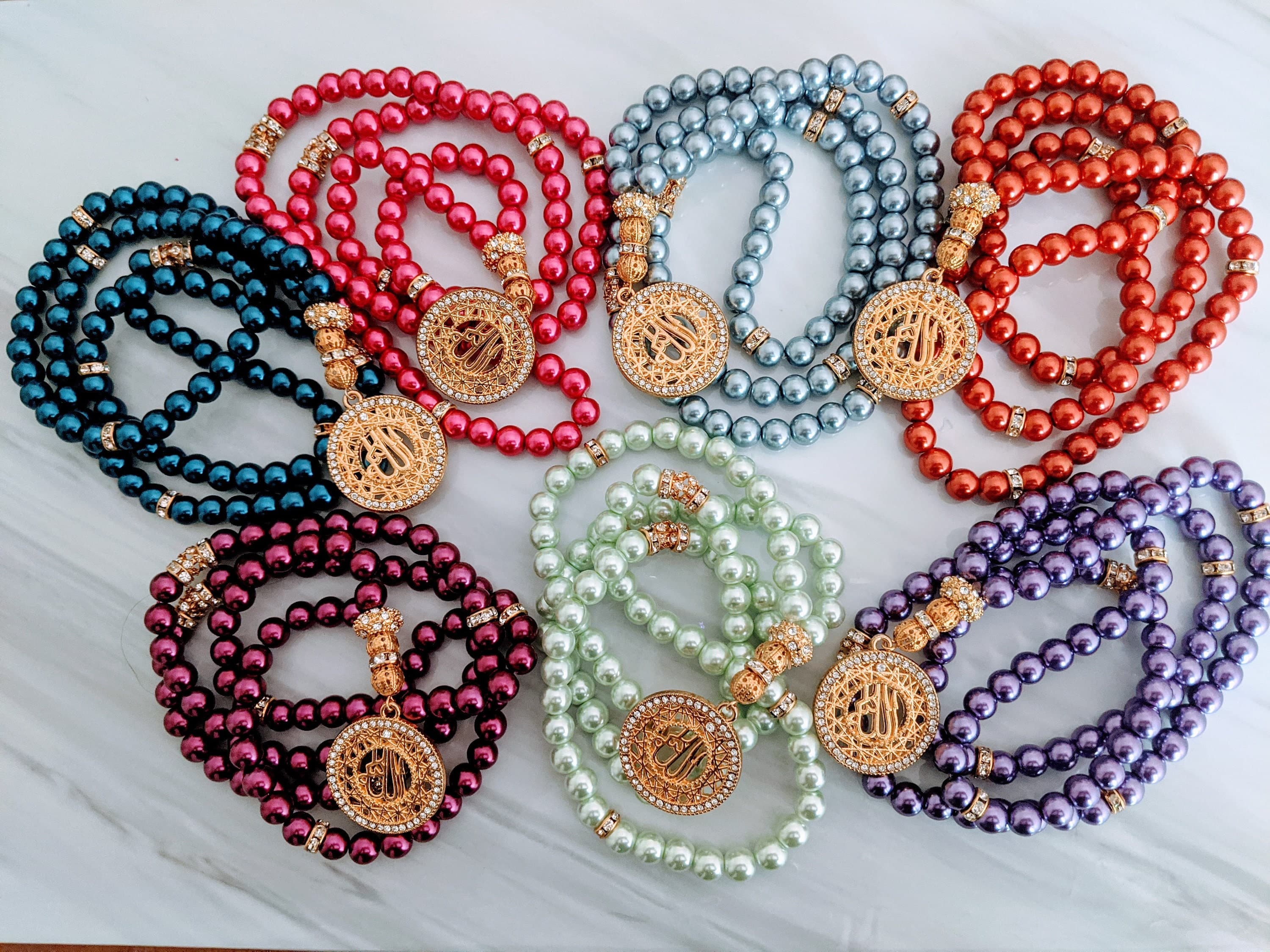 99 Jewel Tone  Pearls with Gold Finish