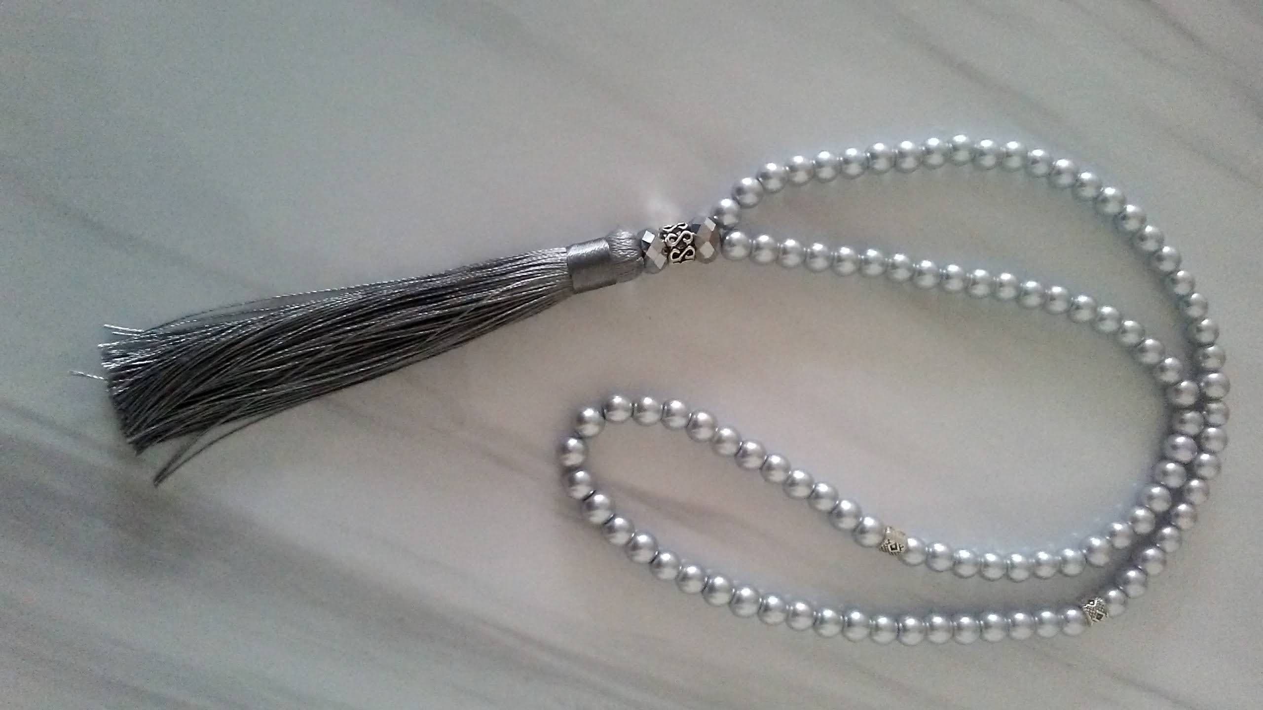 99 Light Grey Pearl Tasbih - image 3