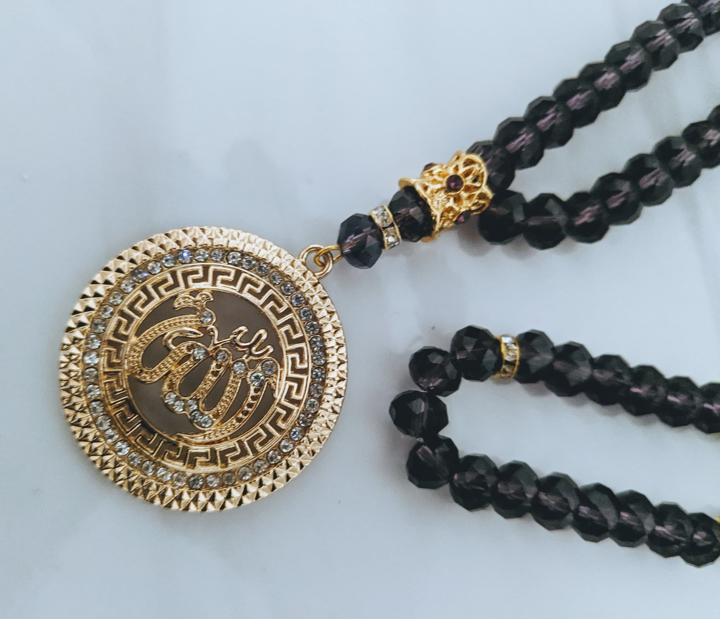 99 Crystal Tasbeeh Necklace: Allah Charm Rosary - image 4