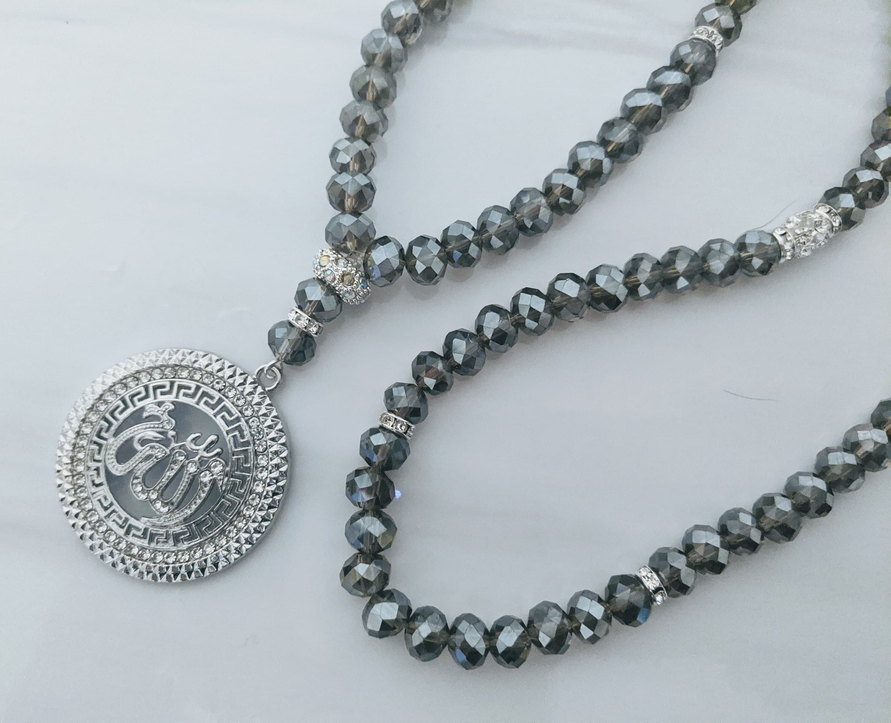 99 Crystal Tasbeeh Necklace: Allah Charm Rosary - image 5
