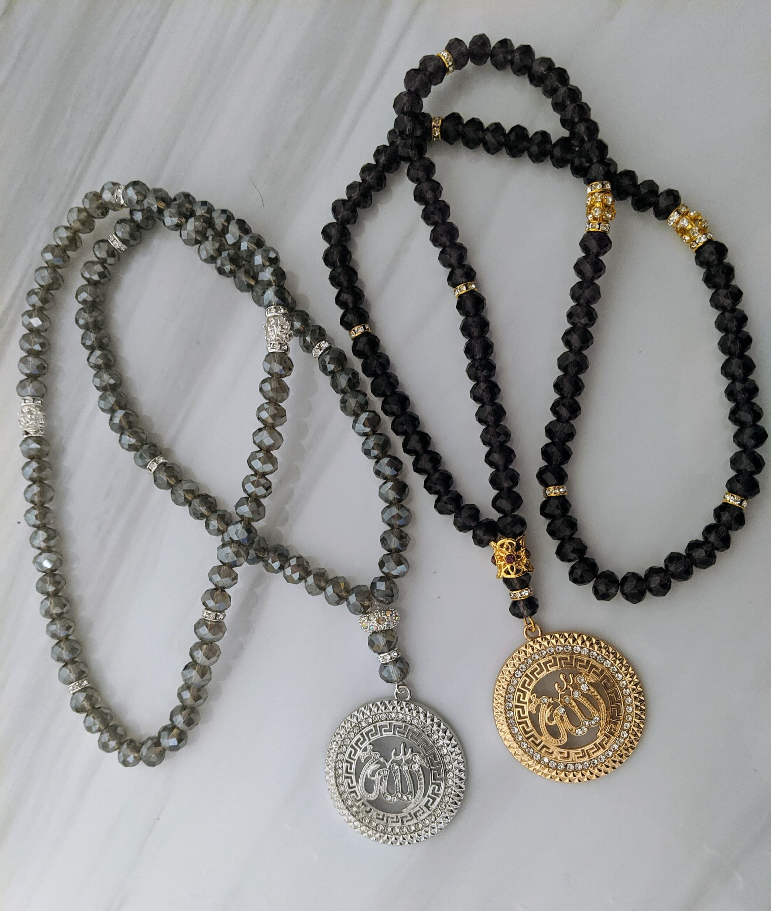 99 Crystal Tasbeeh Necklace: Allah Charm Rosary - image 3