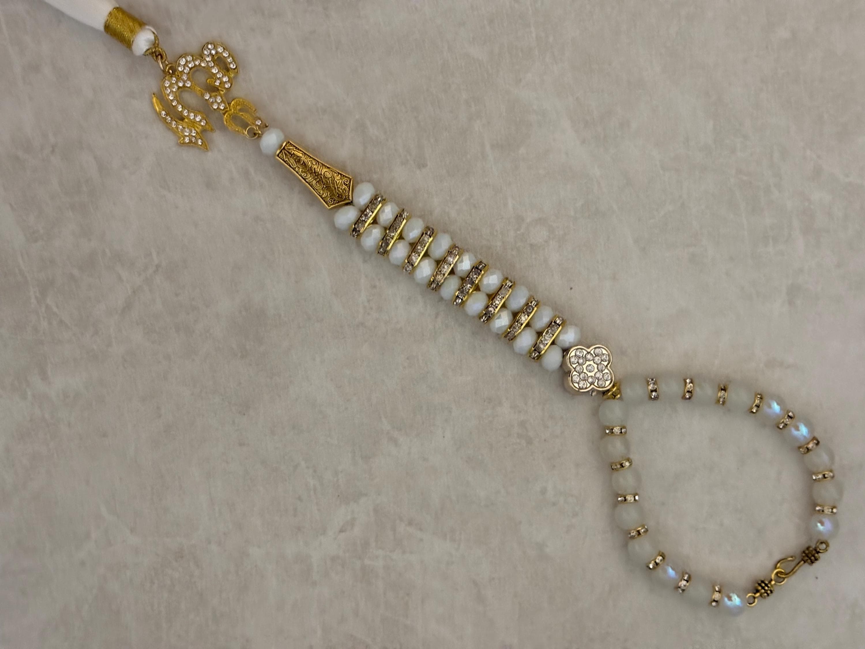 Crystal Car Hanger with Allah Charm and Tassel - image 5