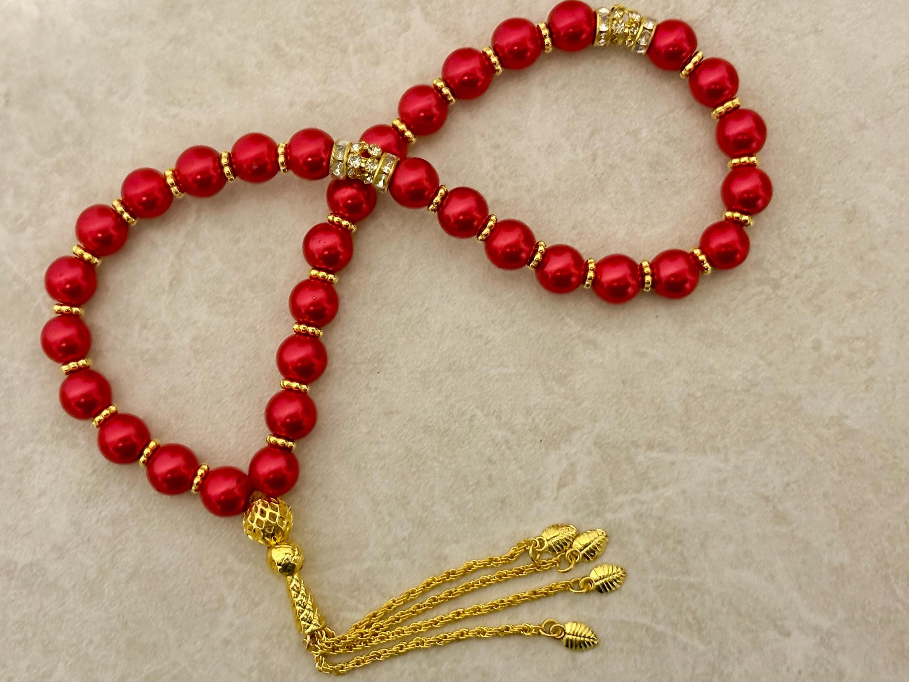 33 Red Pearl prayer beads - image 4