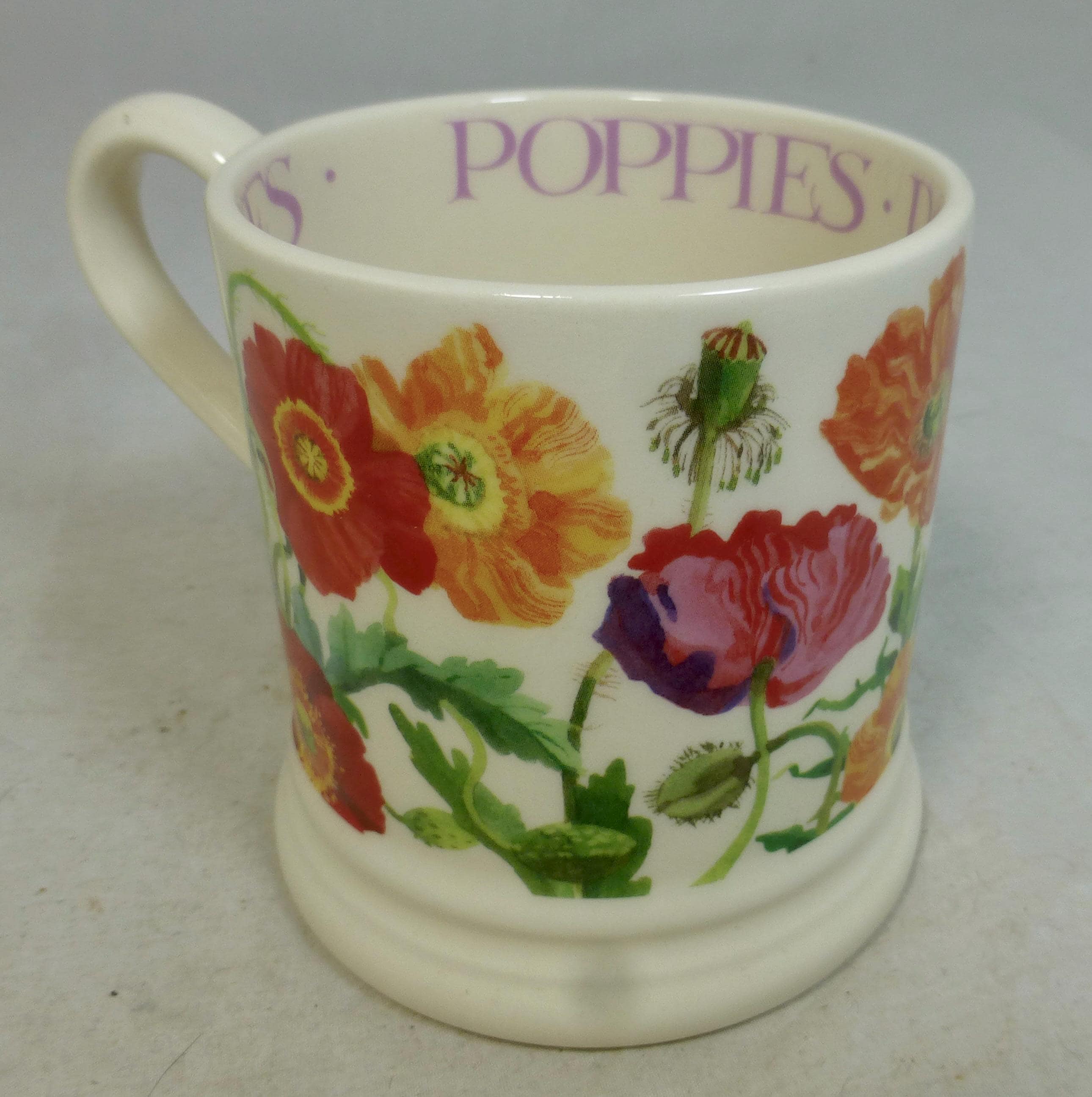 Emma Bridgewater Multicoloured Poppies Flowers 40 Years 1st Quality Half Pint china Mug - Hand Decorated Floral Design – Unused with Labels - image 4