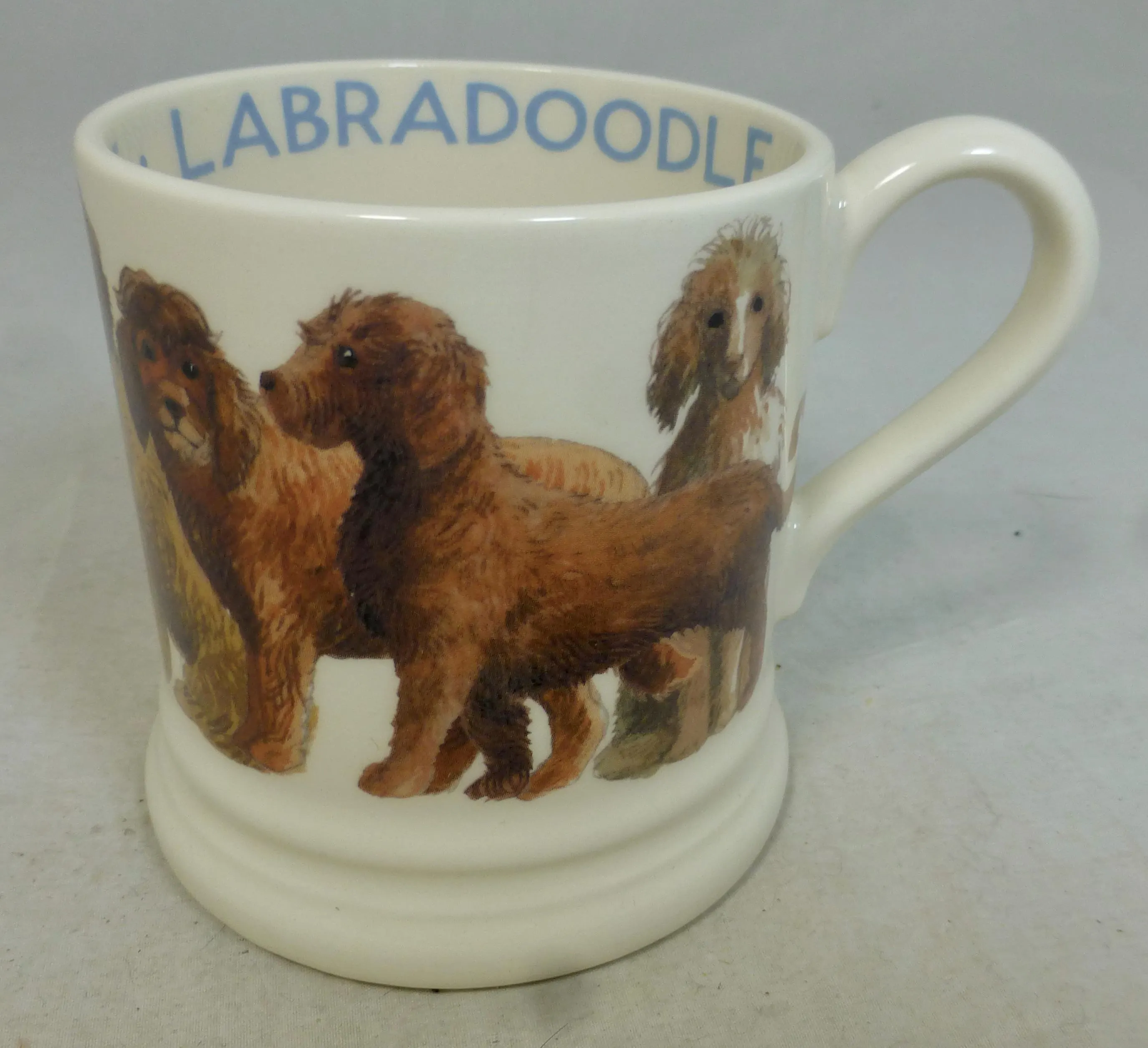 Emma Bridgewater Labradoodle Dogs First Quality Half Pint Porcelain Mug - English Dog Breed Design - Shell Stamp - Unused with Labels - image 3
