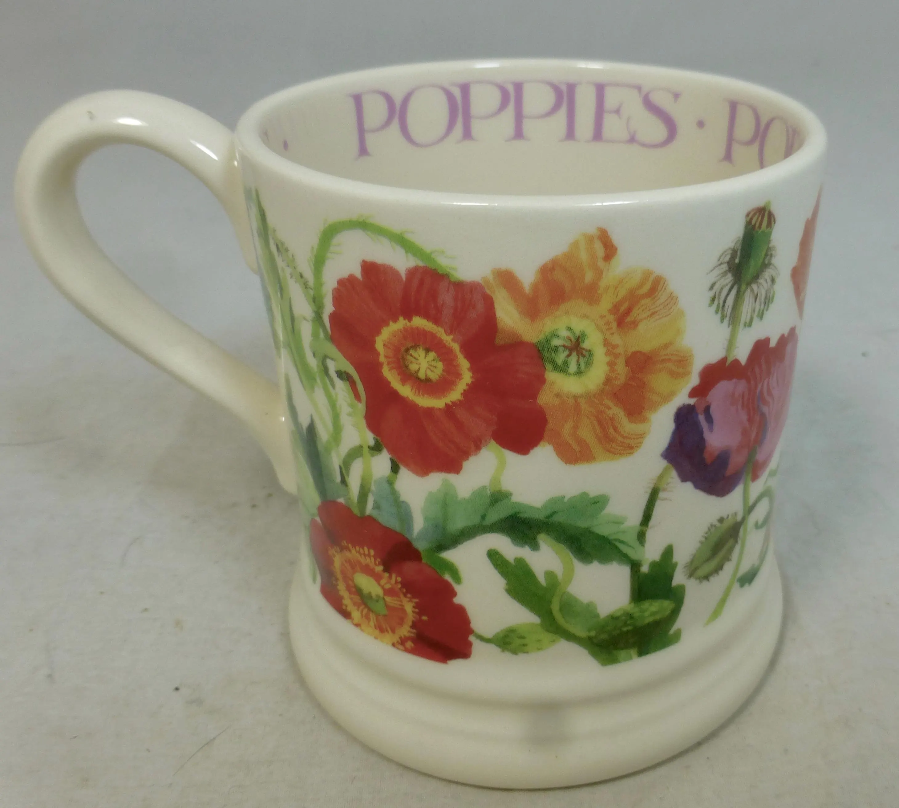 Emma Bridgewater Multicoloured Poppies Flowers 40 Years 1st Quality Half Pint china Mug - Hand Decorated Floral Design – Unused with Labels - image 3