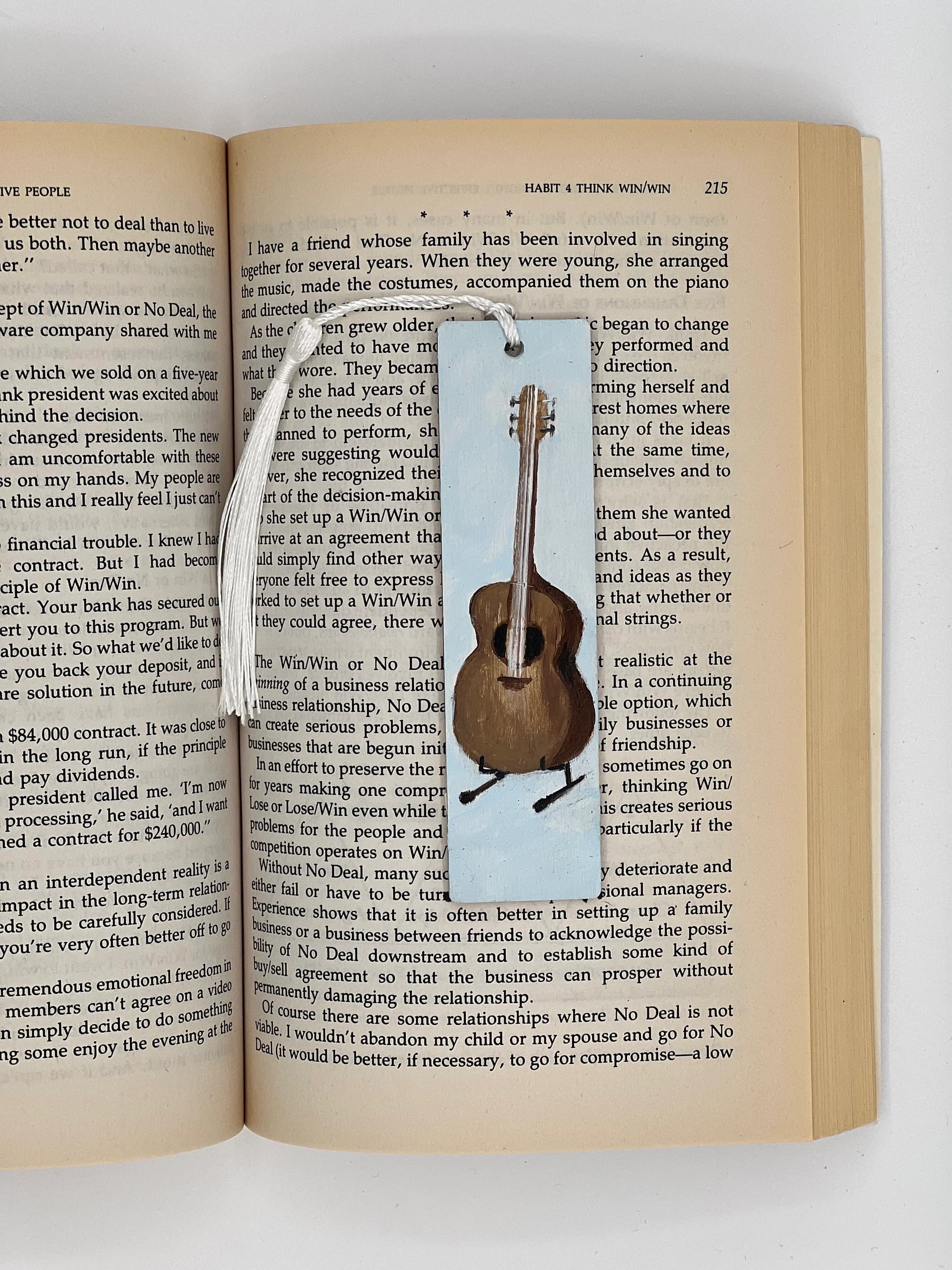 Wooden handmade hand painted bookmark gift for book lovers, readers, book club